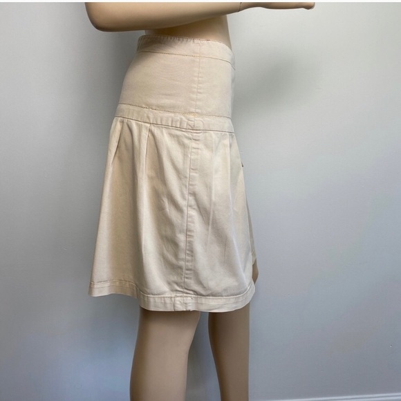Anthro Hei Hei Beige Side Button Skirt 0 - Picture 5 of 8